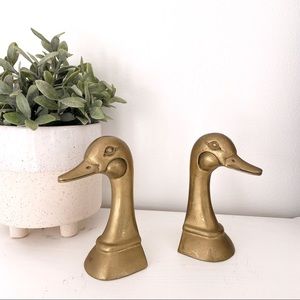 Brass Duck Bookends
